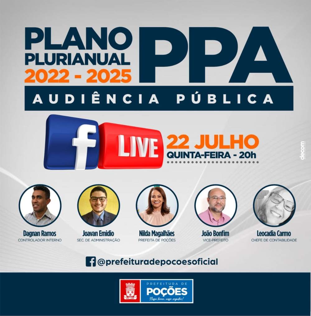 Live do PPA 20222025 será no dia 22 de julho